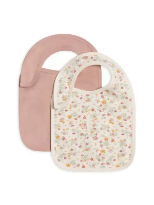 2-Pack Bibs - Bianca Floral   Dusty Mauve