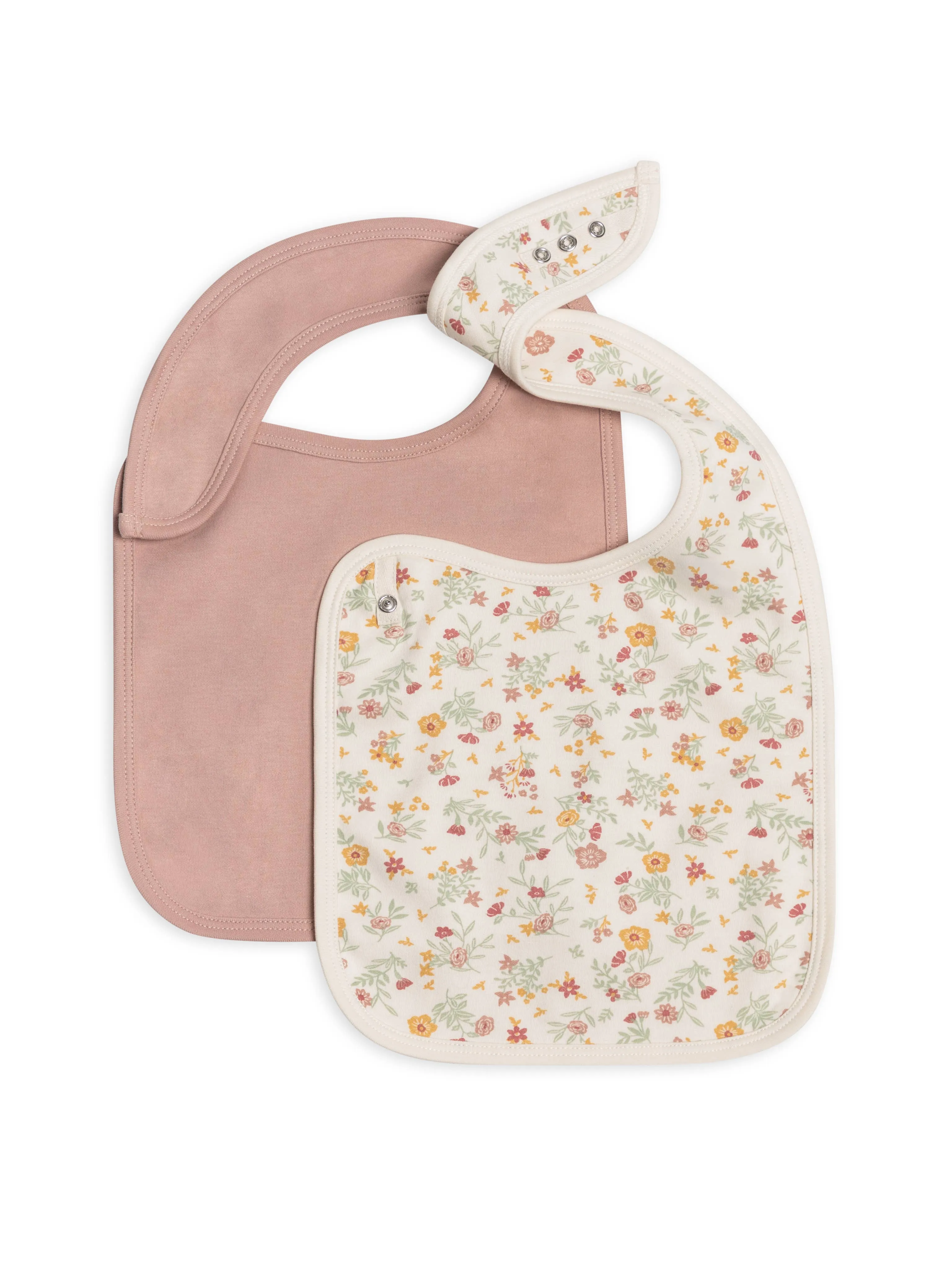 2-Pack Bibs - Bianca Floral   Dusty Mauve
