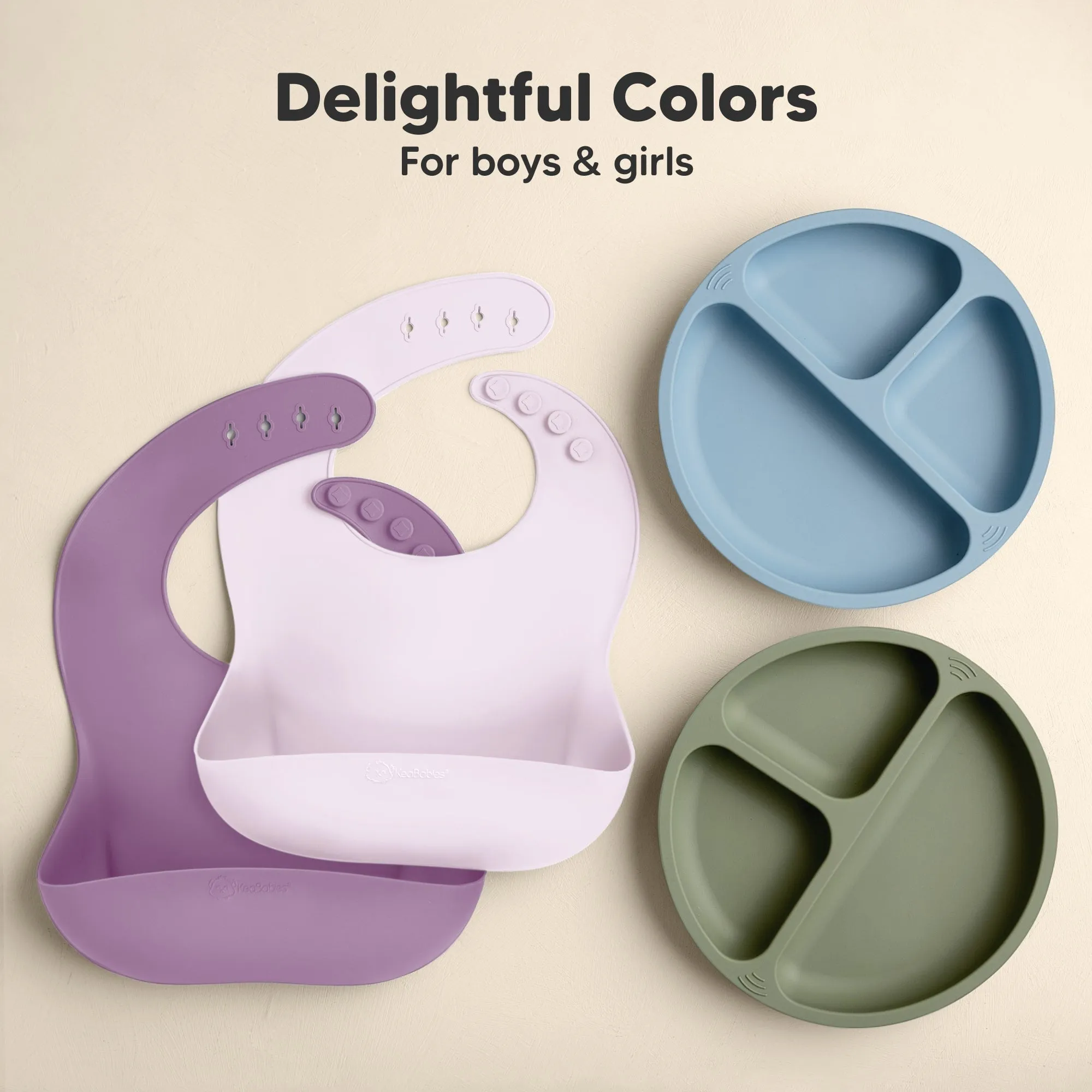 2-Pack Prep Silicone Bibs (Amethyst)