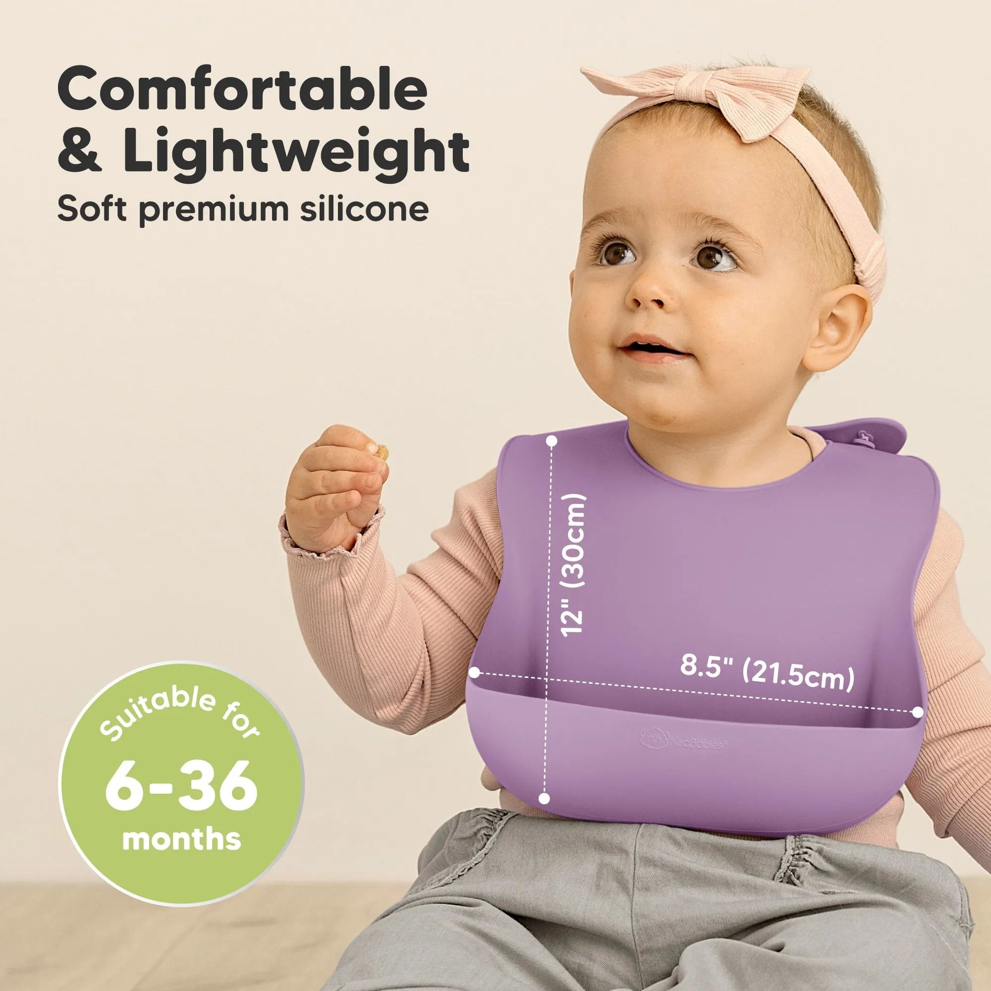 2-Pack Prep Silicone Bibs (Amethyst)