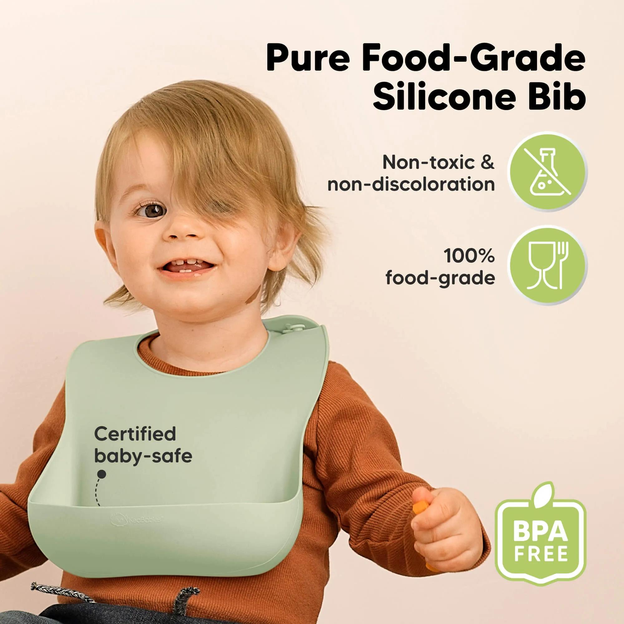 2-Pack Prep Silicone Bibs (Forest)