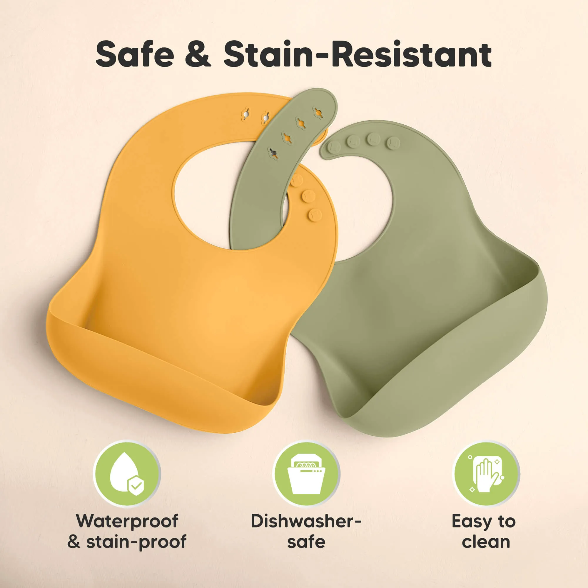 2-Pack Prep Silicone Bibs (Forest)