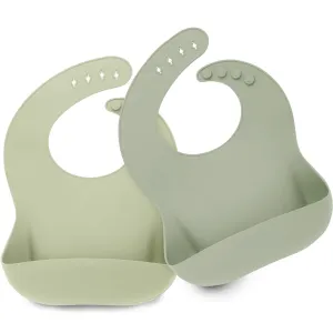 2-Pack Prep Silicone Bibs (Sage)