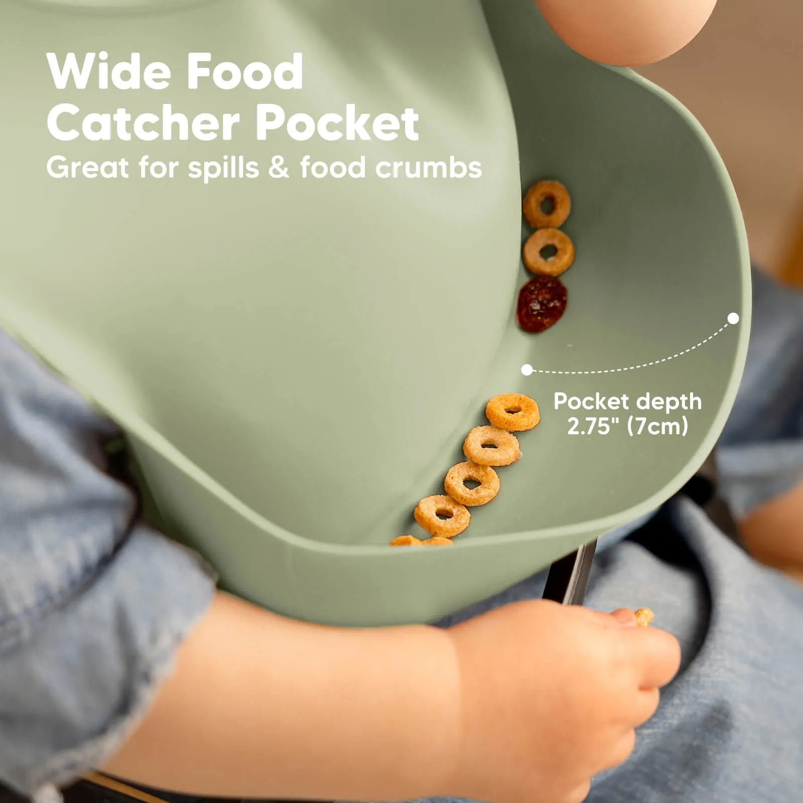 2-Pack Prep Silicone Bibs (Sage)