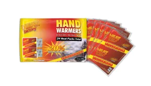 24 Count: Heat Factory Hand Warmers - Warms for 10 Hours - Ships Quick!