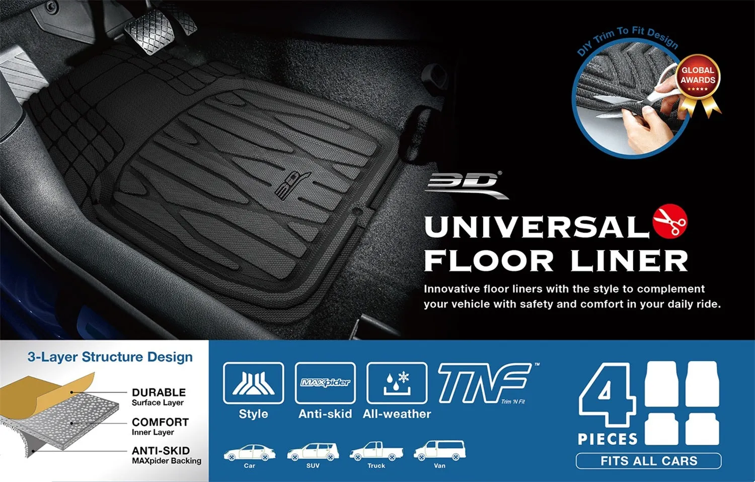 3D MAXpider 2099L-09-FR4 - Universal KAGU Floor Mat