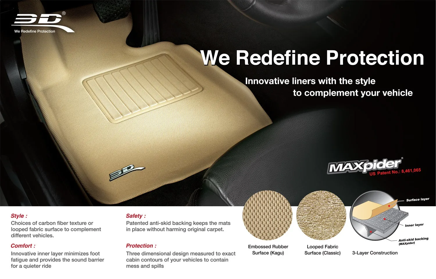 3D MAXpider L1BM01822202 - CLASSIC Floor Mat Tan 2 pc. Rear [Available While Supplies Last]