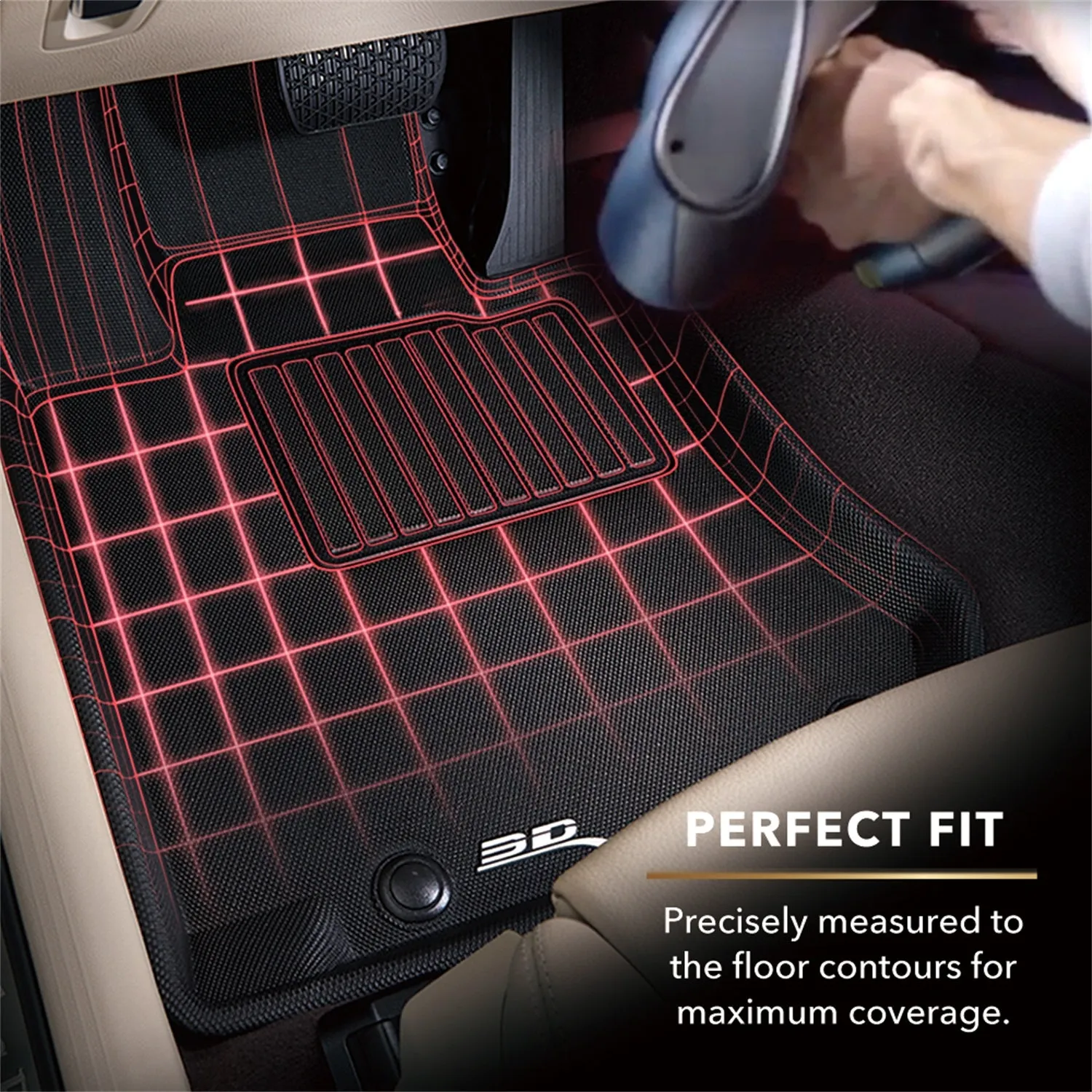 3D MAXpider L1CH00811509 - KAGU Floor Mat Black 2 pc. Front [Available While Supplies Last]