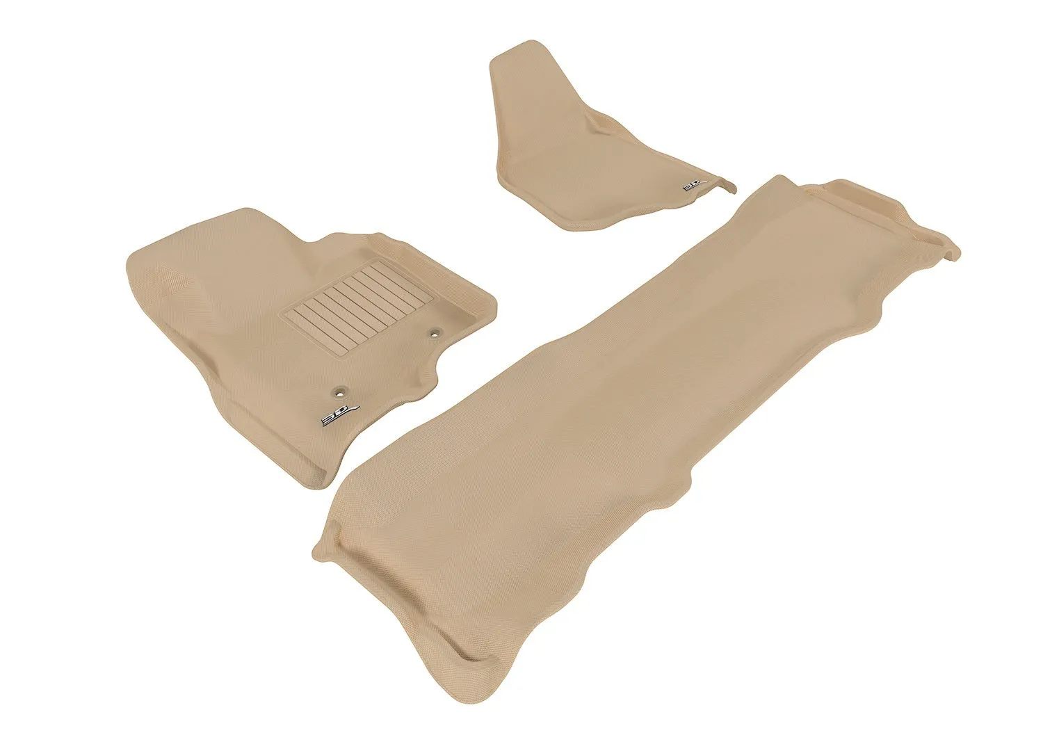 3D MAXpider L1FR07001502 - KAGU Floor Mat Tan 3 pc. 2 Front Row 1 2nd