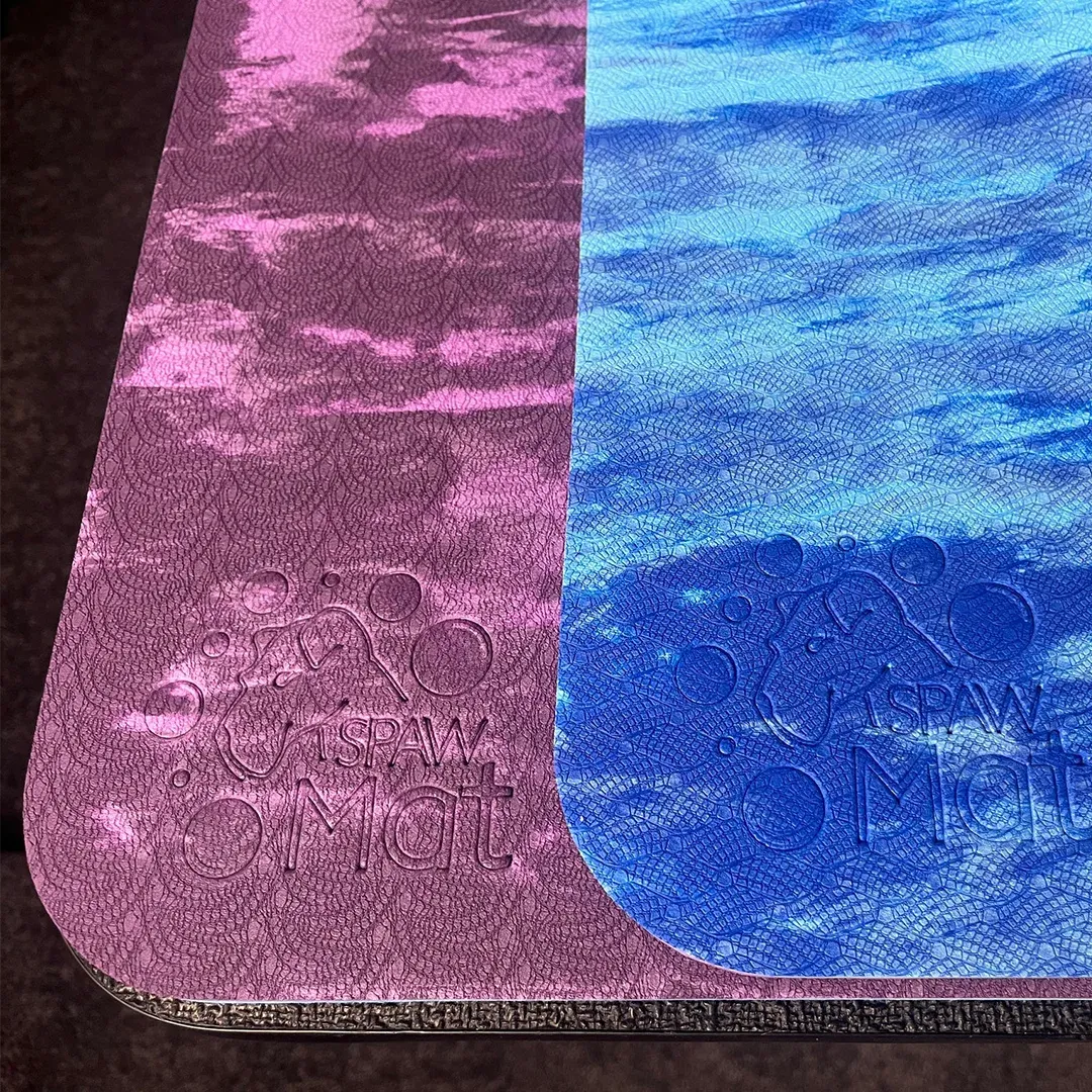 40"x22" SpawMat Tub Mat Mixed Monochromatic Blue/Purple by PawMat