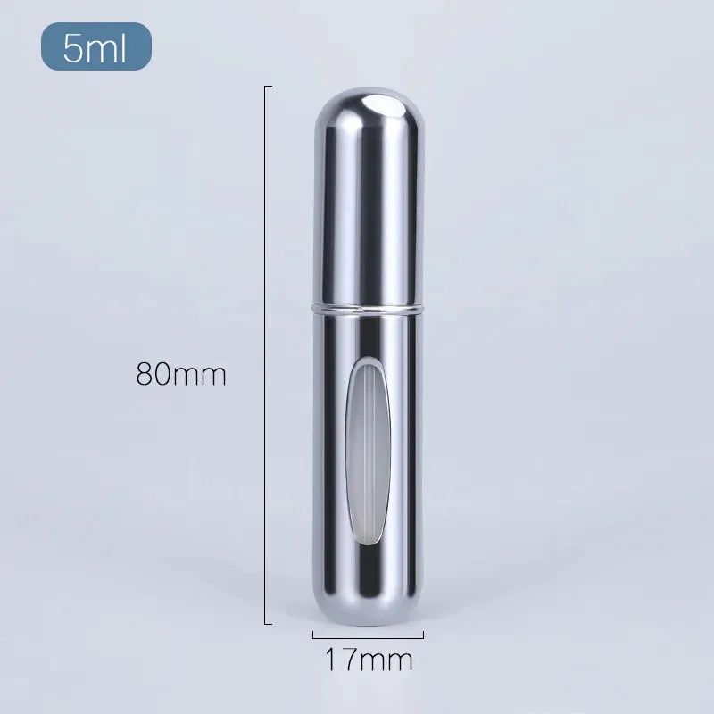 5ml Perfume Atomizer Portable Liquid Container For Cosmetics Mini Aluminum Spray Alcochol Empty Bottle  Refillable For Traveling