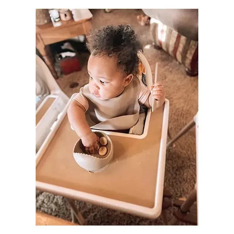 Ali   Oli Silicone Baby Bib Roll Up & Stay Closed (Soft Blush)