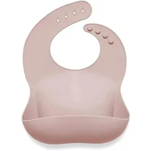 Ali   Oli Silicone Baby Bib Roll Up & Stay Closed (Soft Blush)