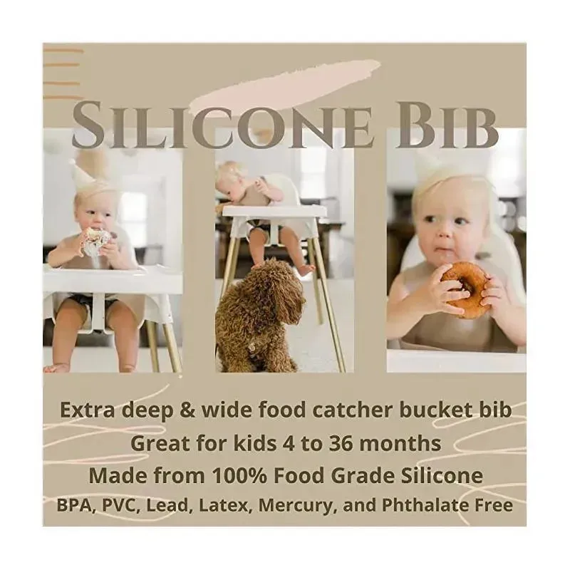 Ali   Oli Silicone Baby Bib Roll Up & Stay Closed (Soft Blush)