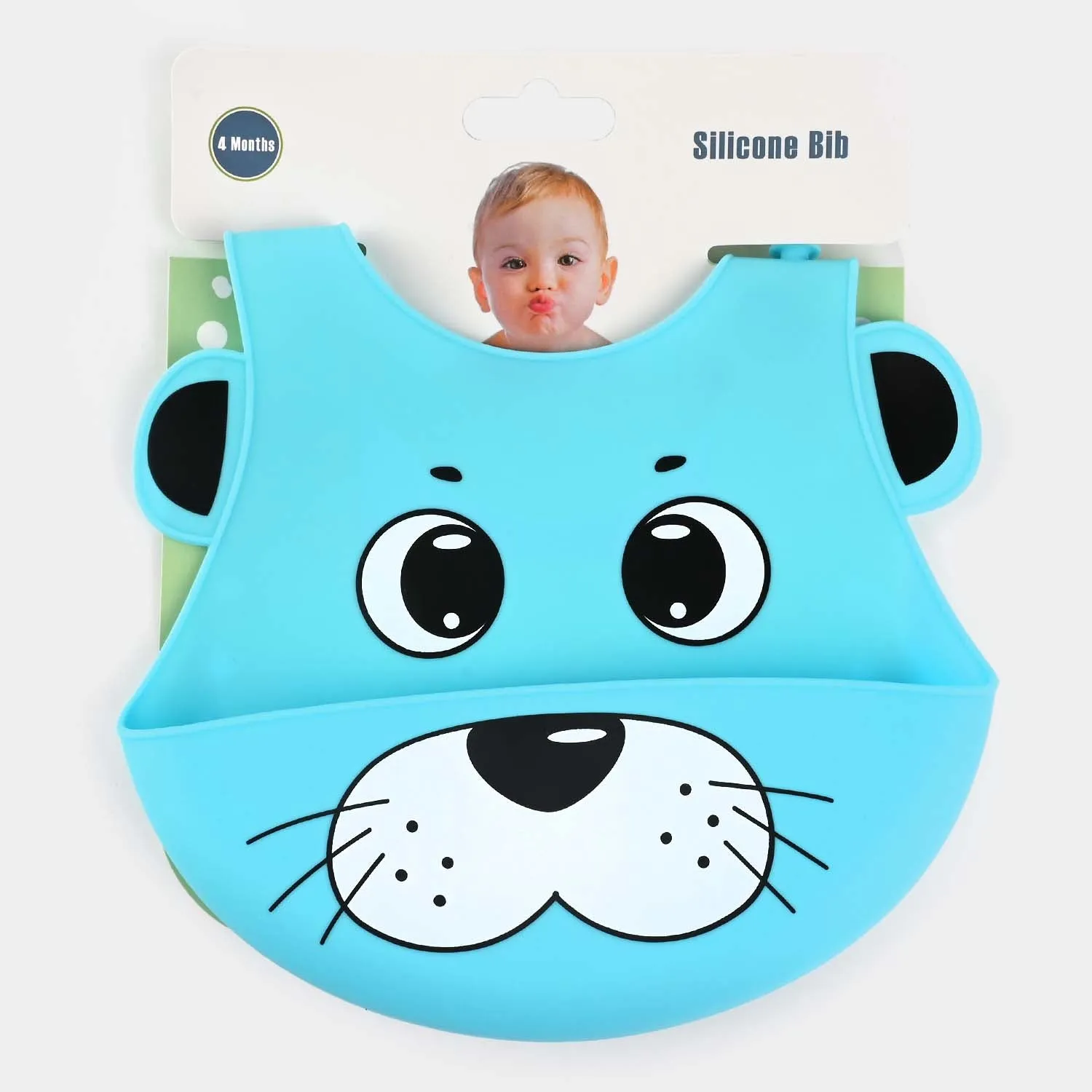 Baby Silicone Bib Food Catcher-Blue 3M 