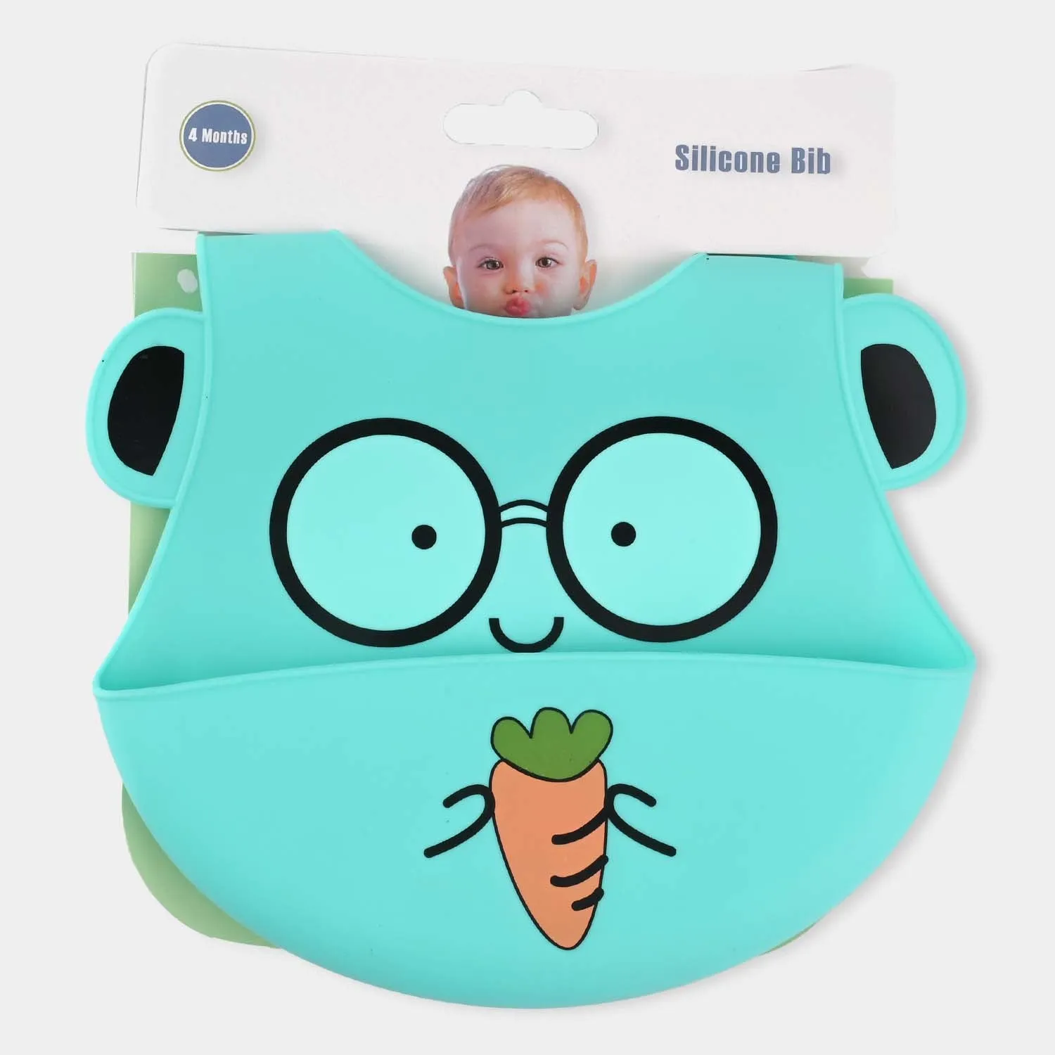 Baby Silicone Bib Food Catcher-SKY BLUE 3M 