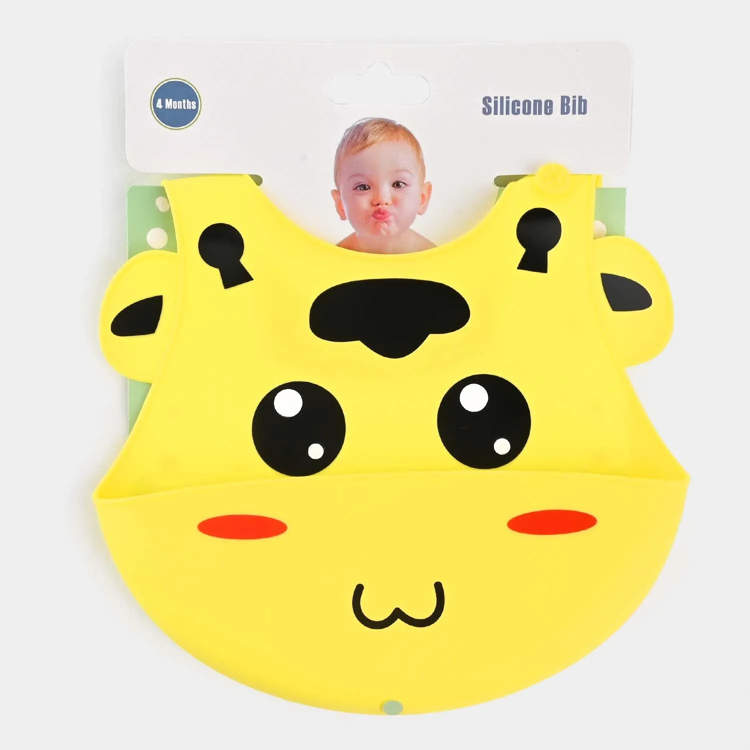 Baby Silicone Bib Food Catcher-Yellow 3M 