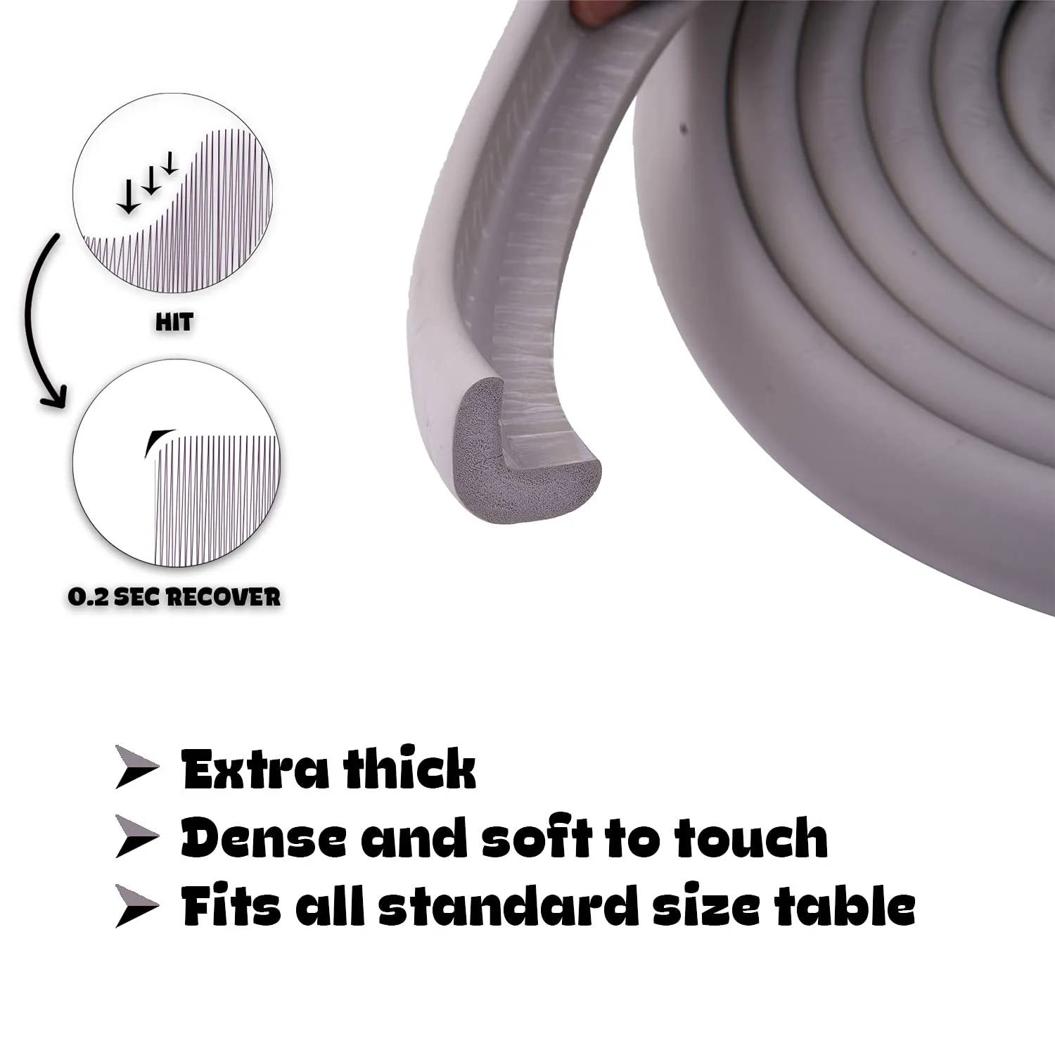 Baybee Baby Proofing Edge & Corner Guards With Extra Long 16.7Ft Edge   8 Pre-Taped Corner Protectors