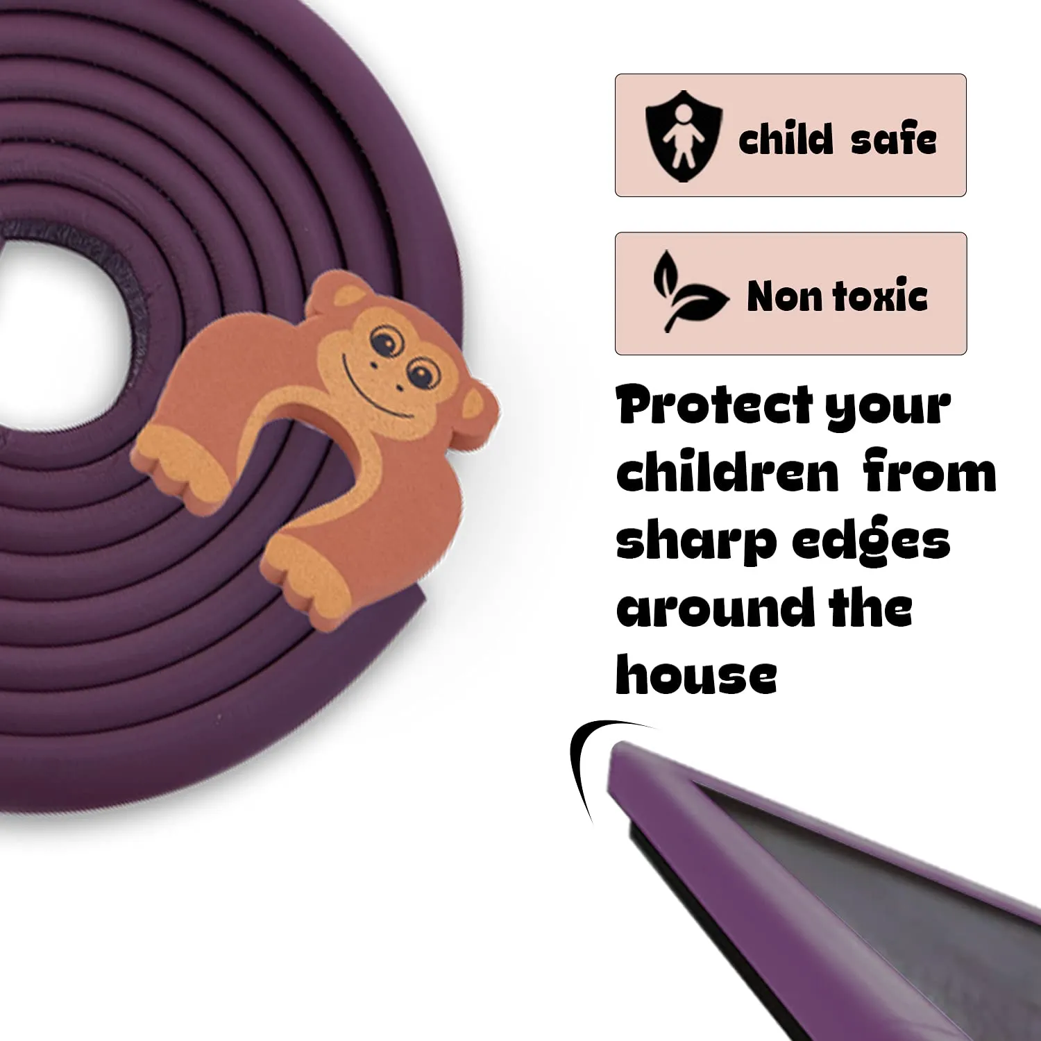 Baybee Baby Proofing Edge & Corner Guards With Extra Long 16.7Ft Edge   8 Pre-Taped Corner Protectors