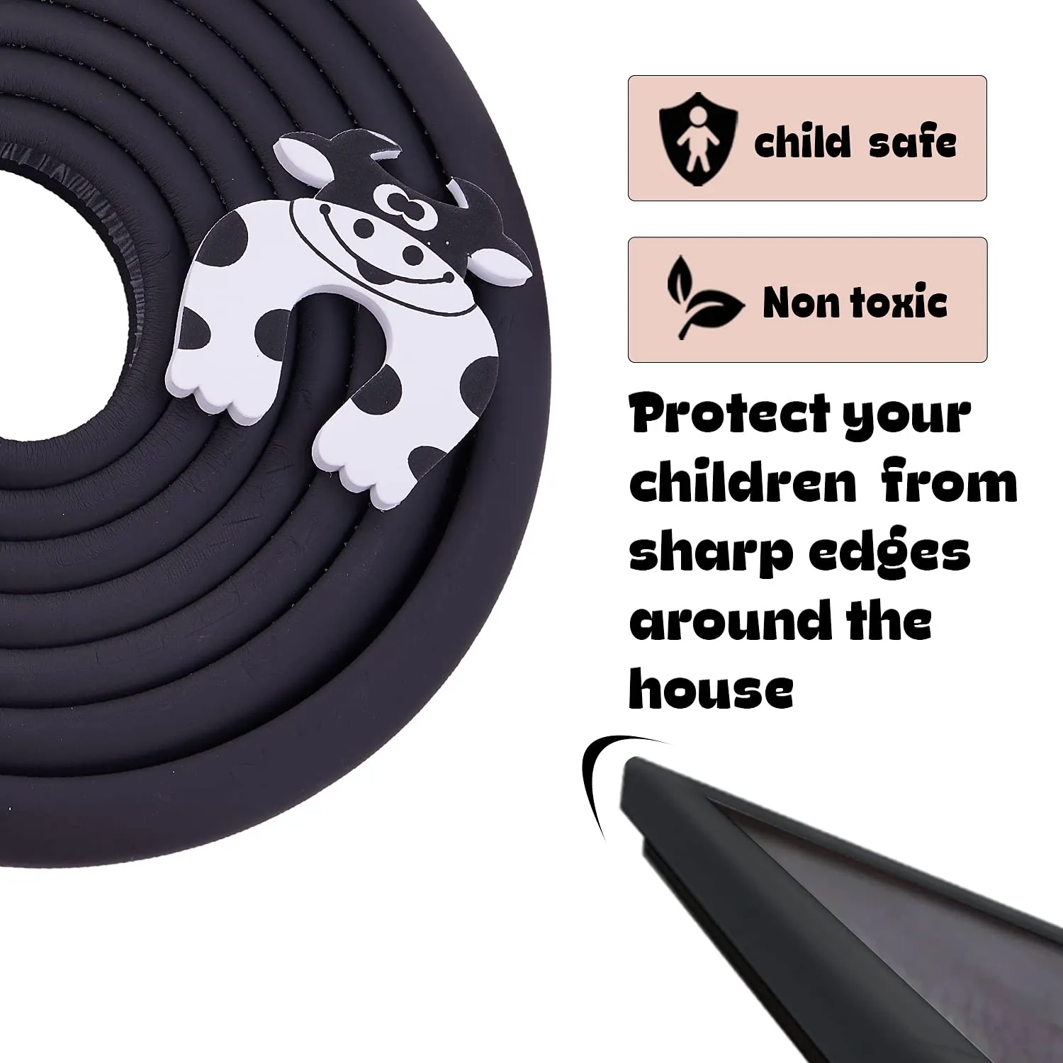 Baybee Baby Proofing Edge & Corner Guards With Extra Long 16.7Ft Edge   8 Pre-Taped Corner Protectors