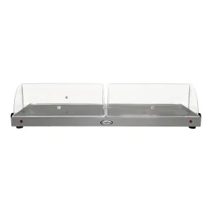 Cadco WTRT-40-HD 45" x 14 3/8" x 9 3/4" Electric Heavy-Duty Countertop Warming Shelf with Roll Top Lids - 120V