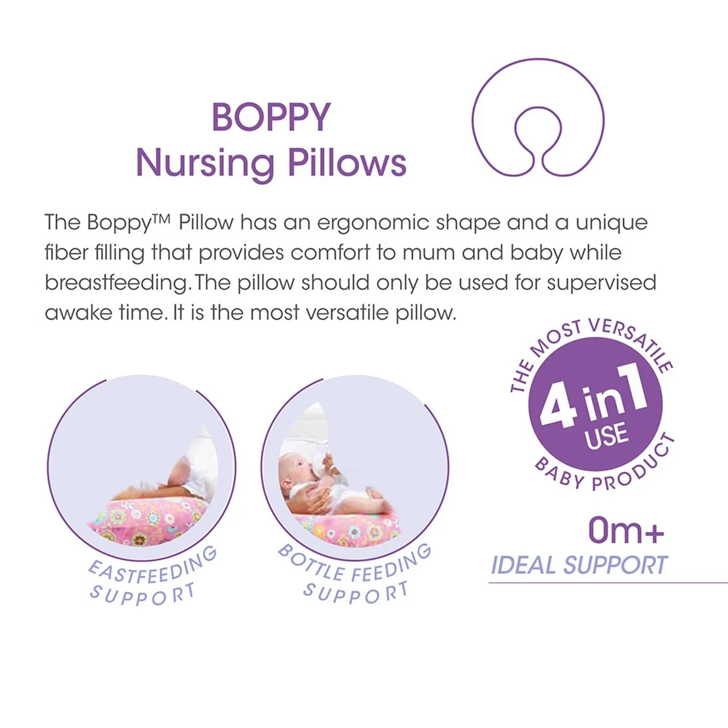 CHICCO BOPPY PILLOW WITH COTTON SLIPCOVER HELLO BABY