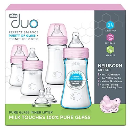 Chicco: Duo Baby Bottle with Invinci-Glass Inside - Plastic Outside and Intui-Latch Nipple