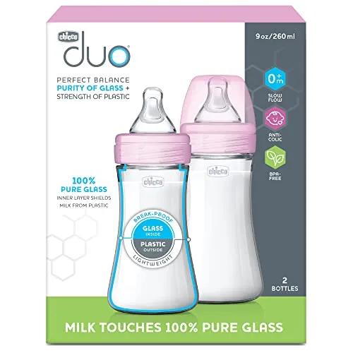 Chicco: Duo Baby Bottle with Invinci-Glass Inside - Plastic Outside and Intui-Latch Nipple