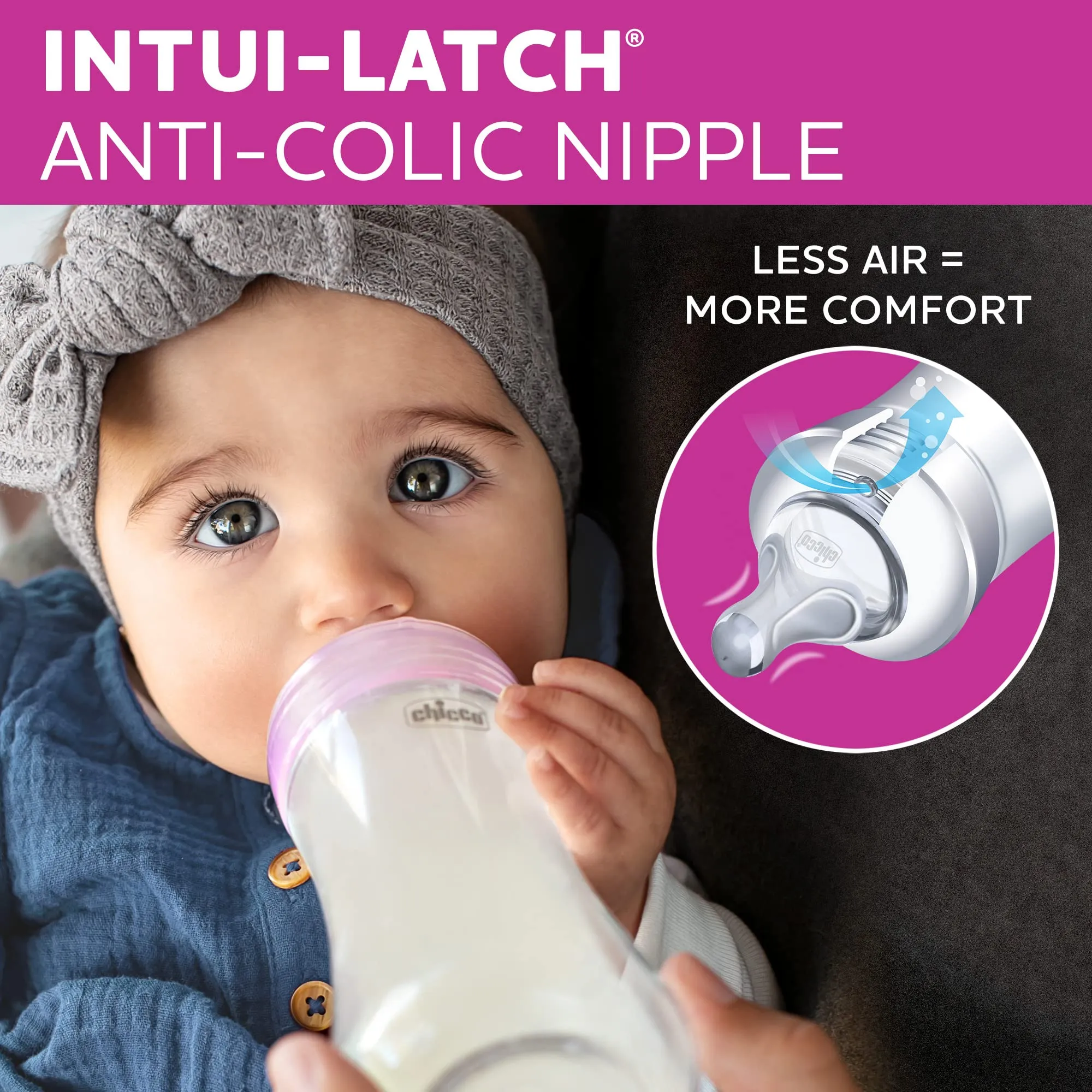 Chicco: Duo Baby Bottle with Invinci-Glass Inside - Plastic Outside and Intui-Latch Nipple