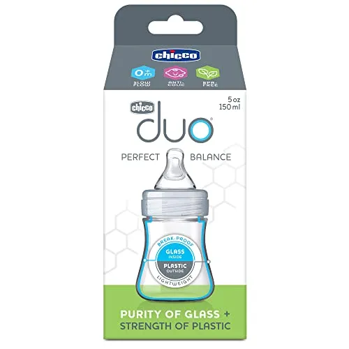 Chicco: Duo Baby Bottle with Invinci-Glass Inside - Plastic Outside and Intui-Latch Nipple