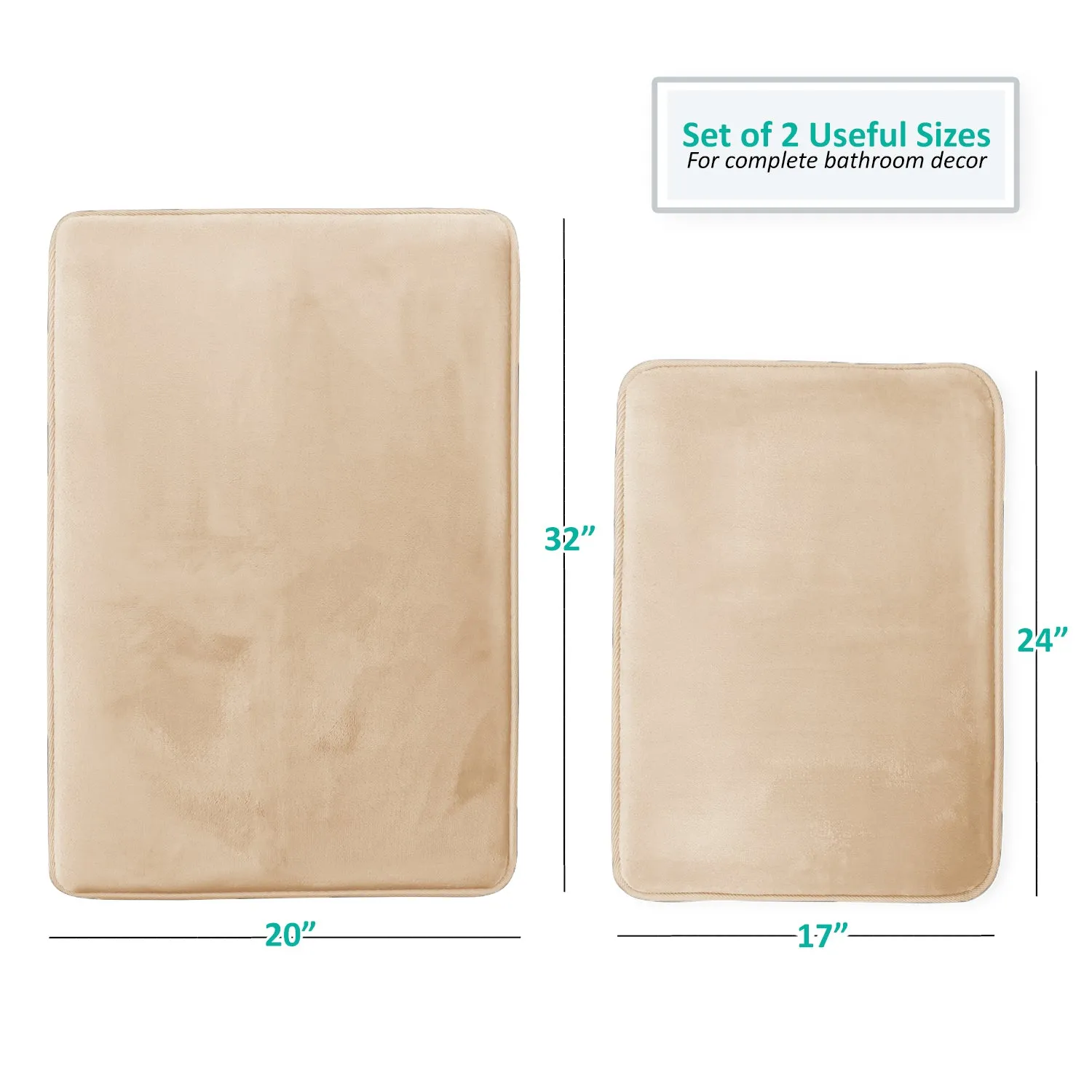 Clara Clark Memory Foam Bath Mat - 2 Pack