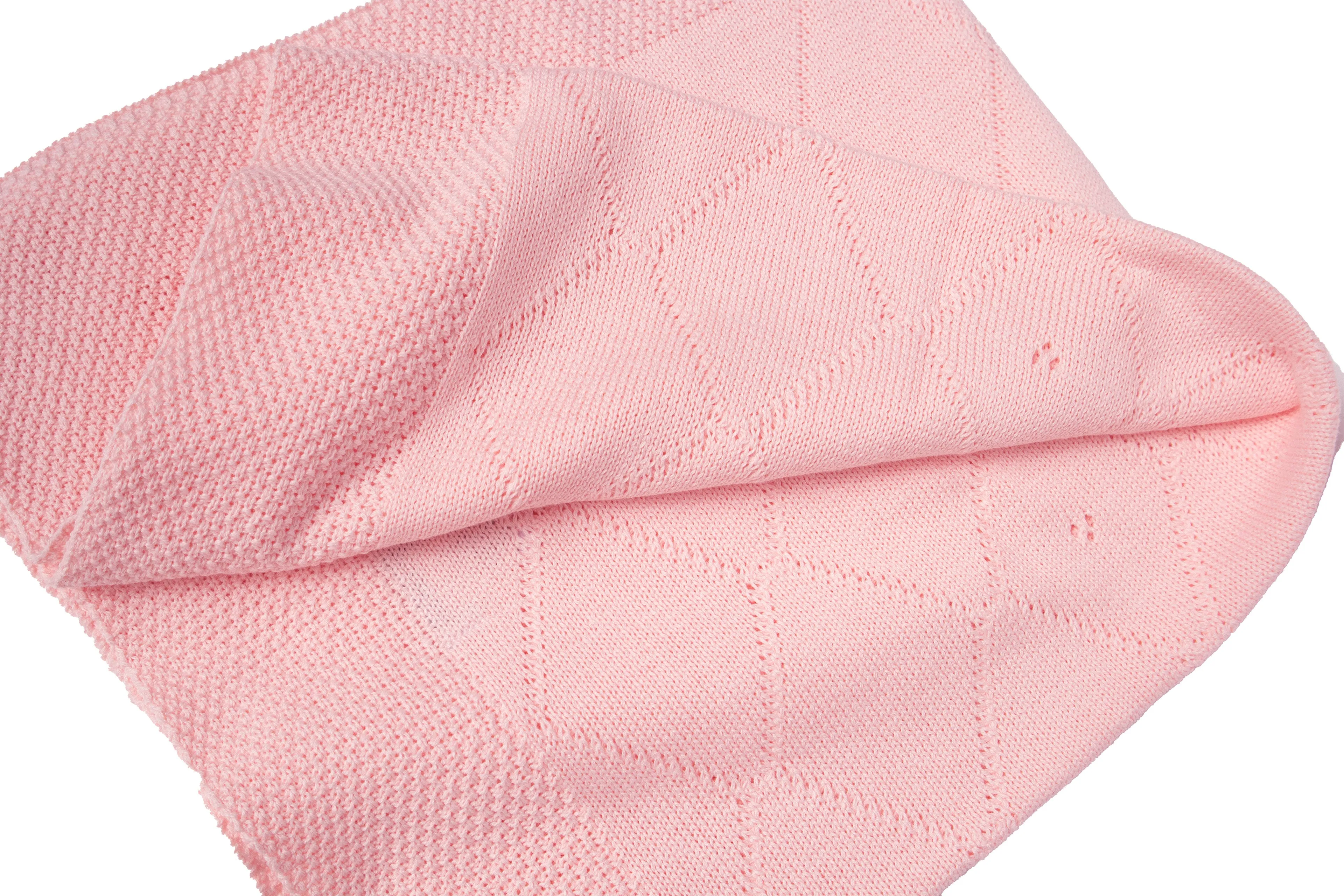 Classic Knit Receiving Blanket, Pink