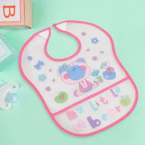 Crumb Catcher Waterproof Feeding Bib My Little Bear Pink
