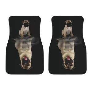 Dream Pug Front Car Mats 2pcs | Dog Lovers Car Floor Mat Set| Auto Accessory