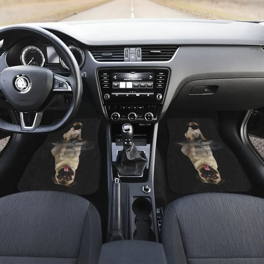 Dream Pug Front Car Mats 2pcs | Dog Lovers Car Floor Mat Set| Auto Accessory