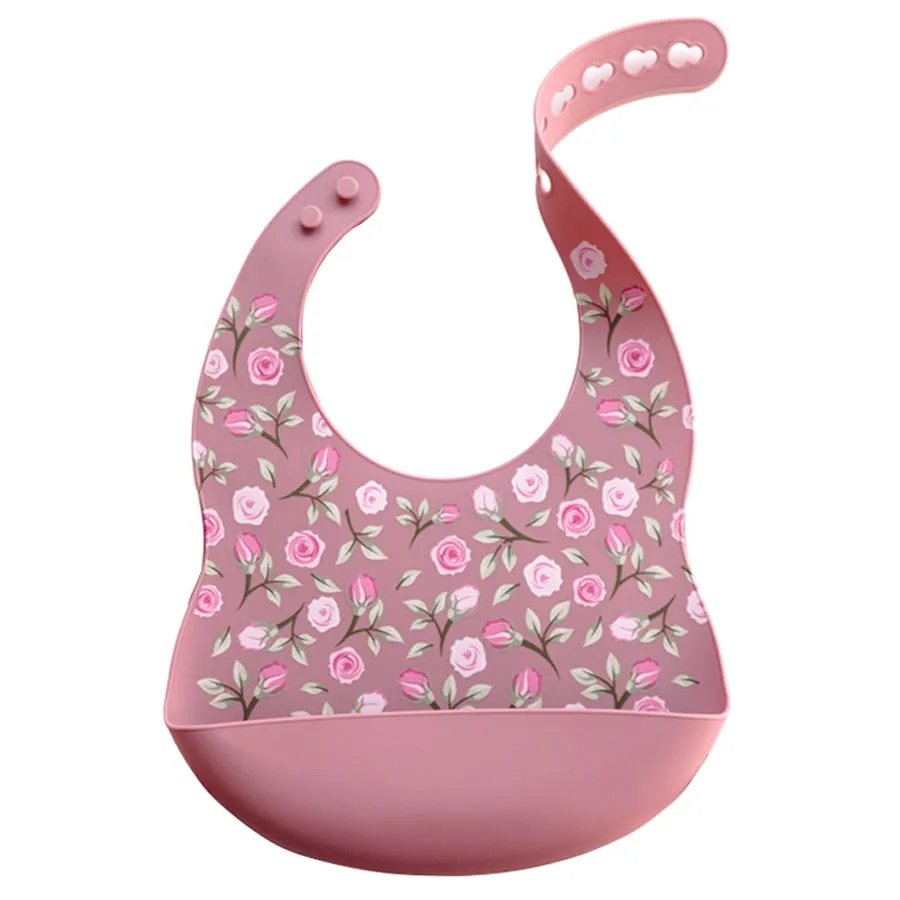 Fashionable Cartoon Printed Waterproof Soft Baby Silicone Bibs Newborn
