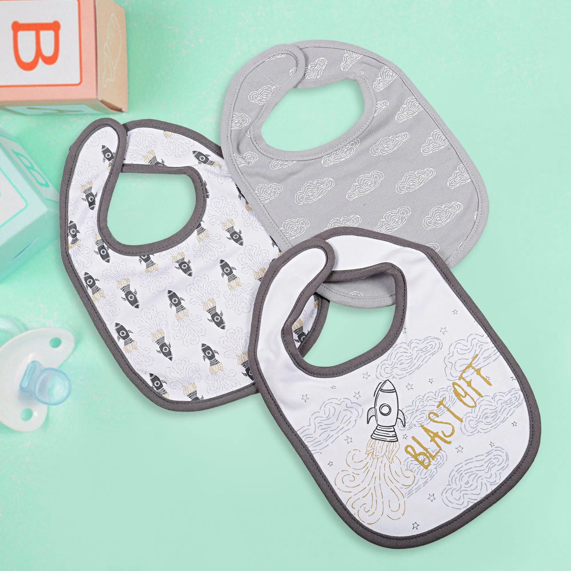 Feeding Bibs Pack Of 3 Rocket Multicolour