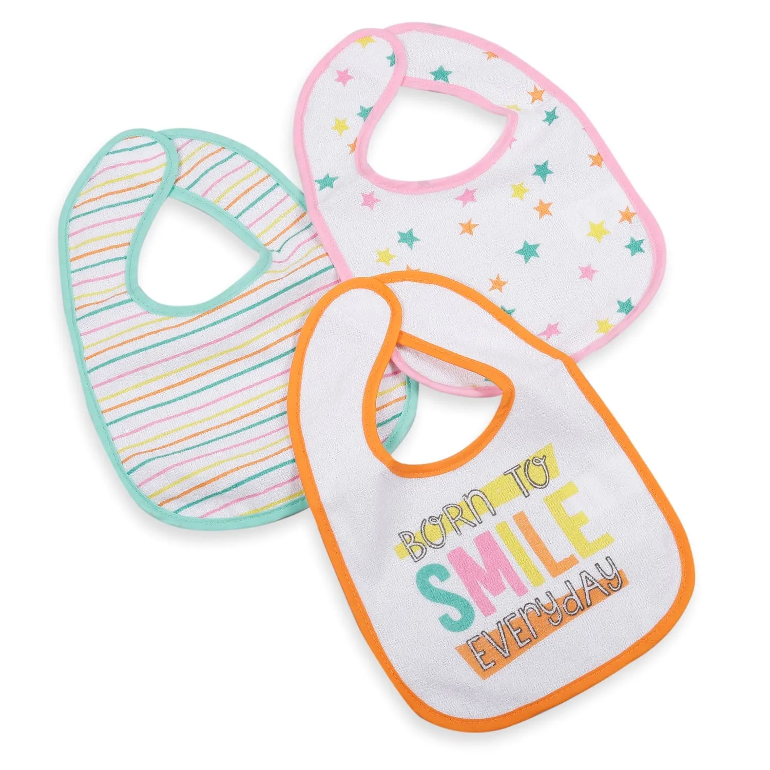 Feeding Bibs Pack Of 3 Smiling Star Multicolour
