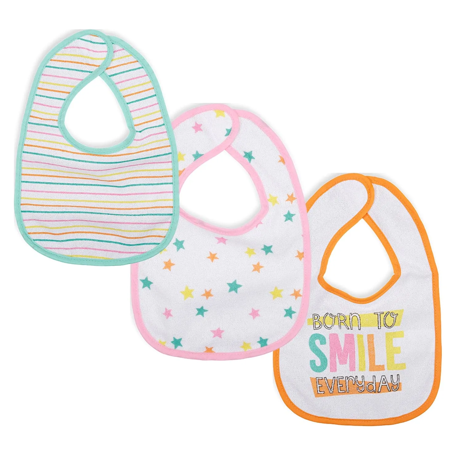 Feeding Bibs Pack Of 3 Smiling Star Multicolour