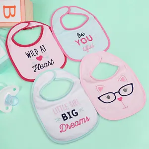 Feeding Bibs Pack Of 4 Little Girl Big Dreams Multicolour