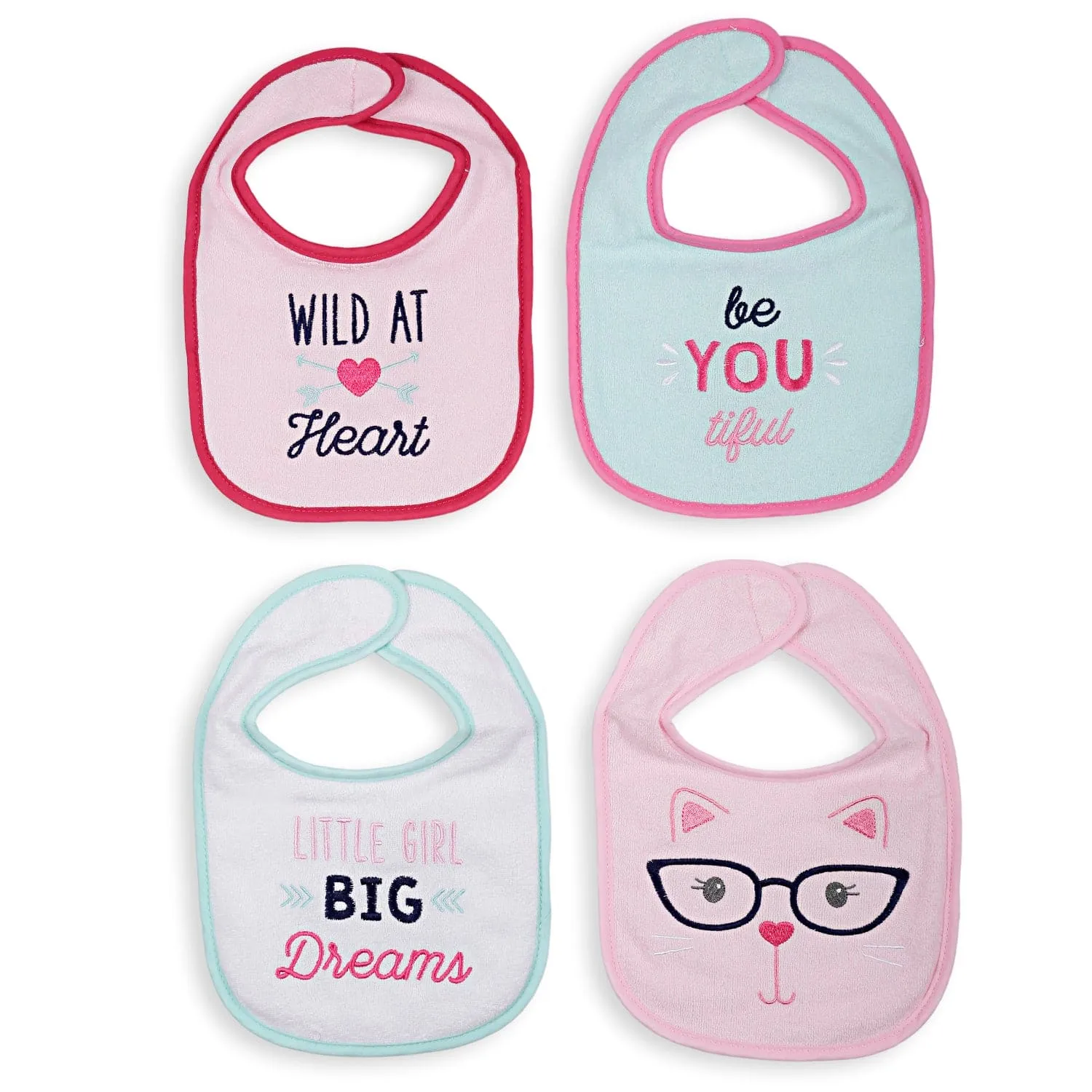 Feeding Bibs Pack Of 4 Little Girl Big Dreams Multicolour