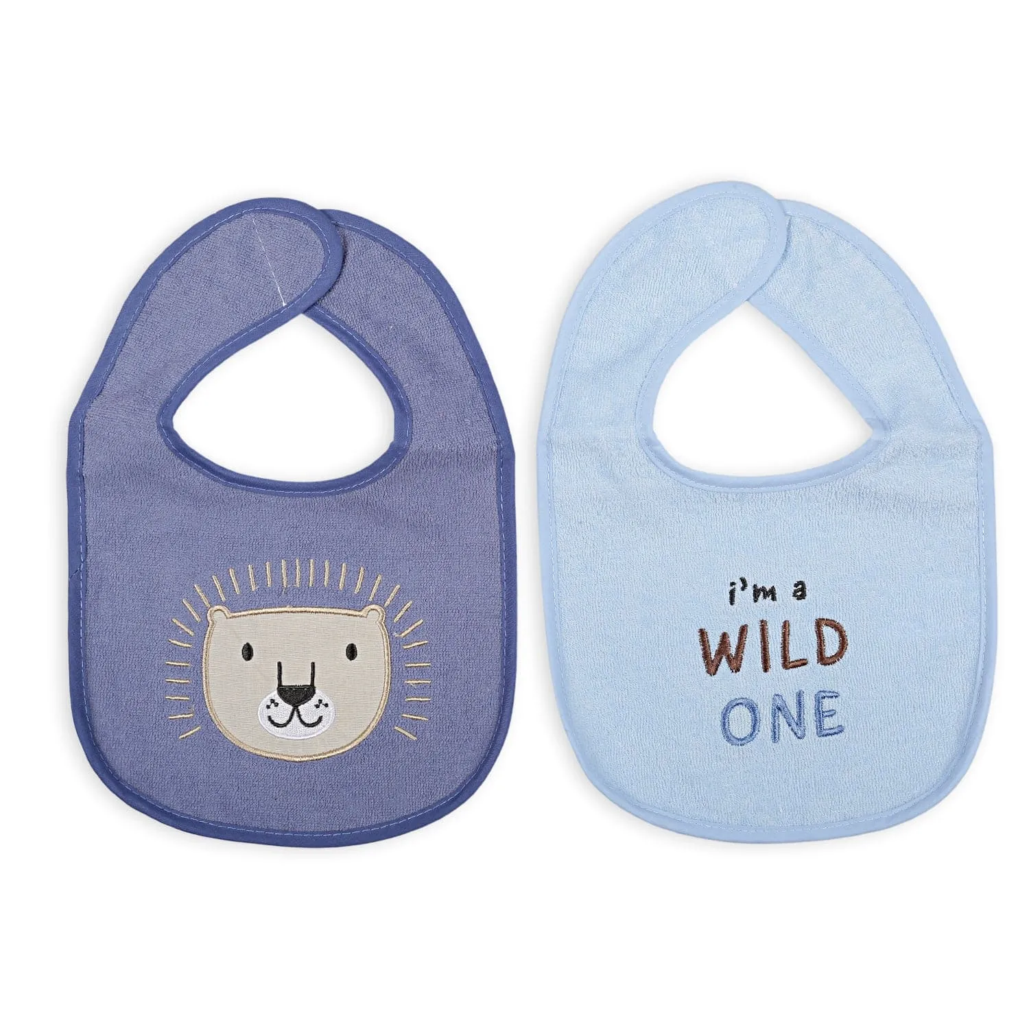 Feeding Bibs Pack Of 4 Wild Blue And White