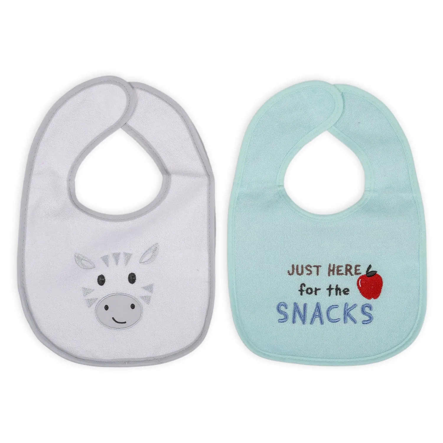 Feeding Bibs Pack Of 4 Wild Blue And White