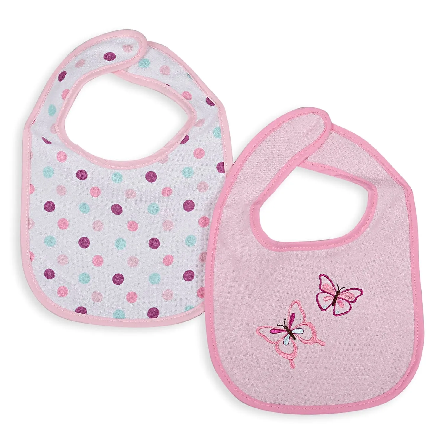 Feeding Bibs Pack Of 5 Butterfly And Polka Dots Multicolour