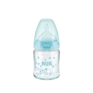 First Choice Plus Glass Baby Bottle Temp. Control - 120ml - Blue