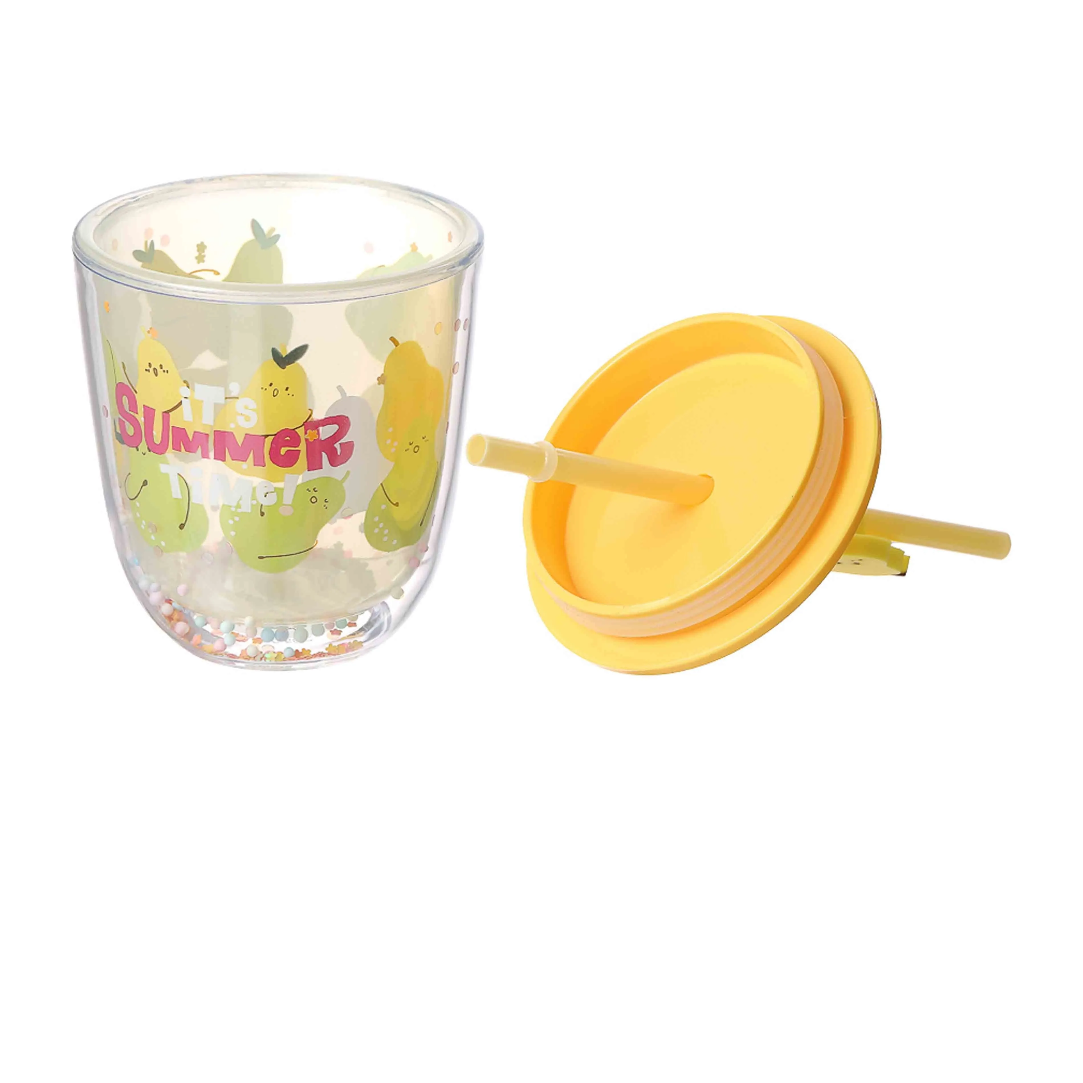 Fruit Series Double-layer Straw Water Bottle（435mL）