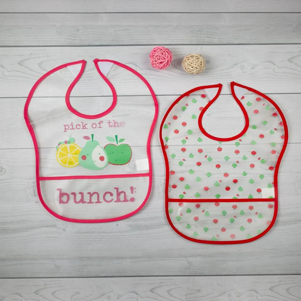 Fun With Fruits Pink 2 Pk Bibs