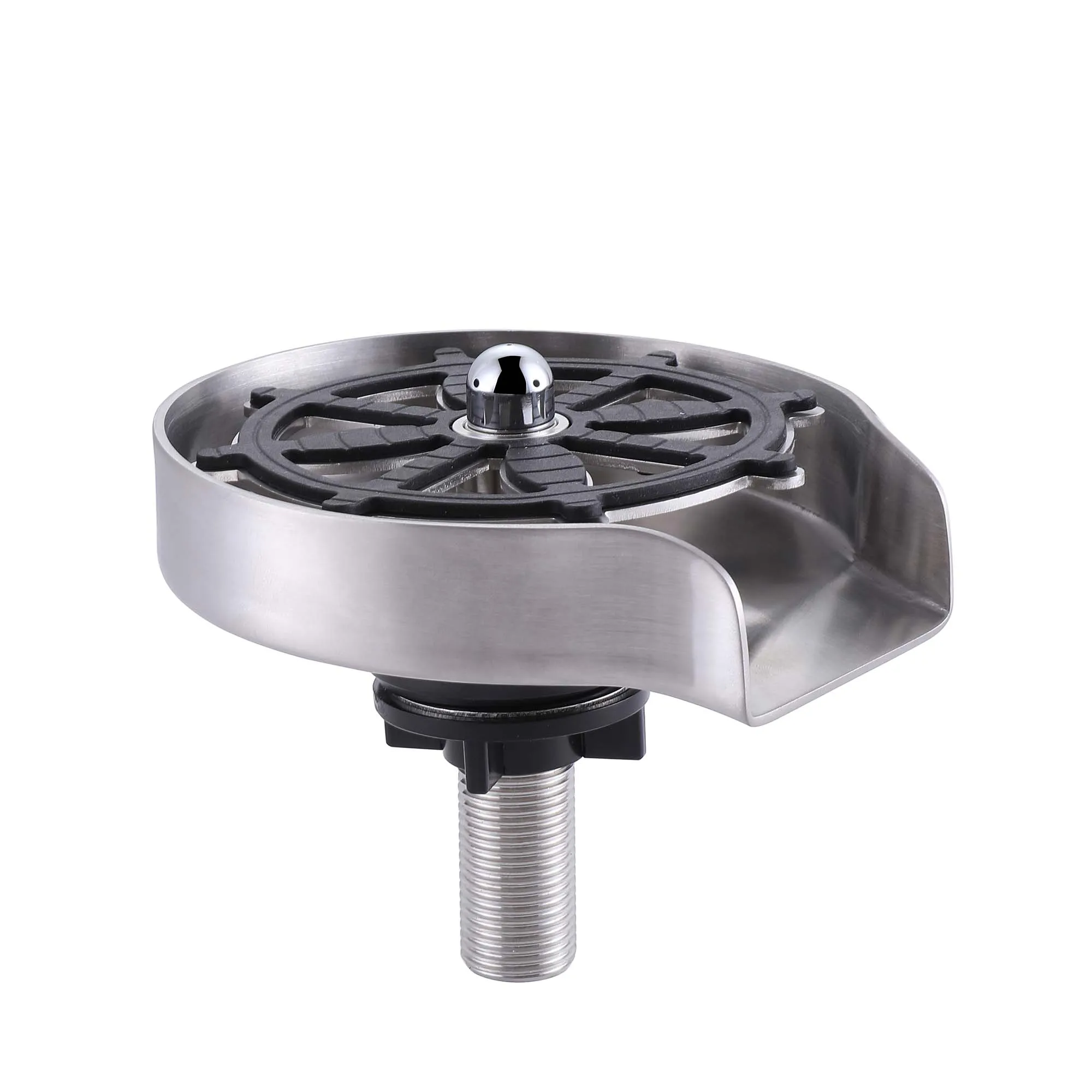 Glass Rinser for Kitchen Sink Stainless Steel Bottle Washer for Bar Sink Brushed Nickel JK0143