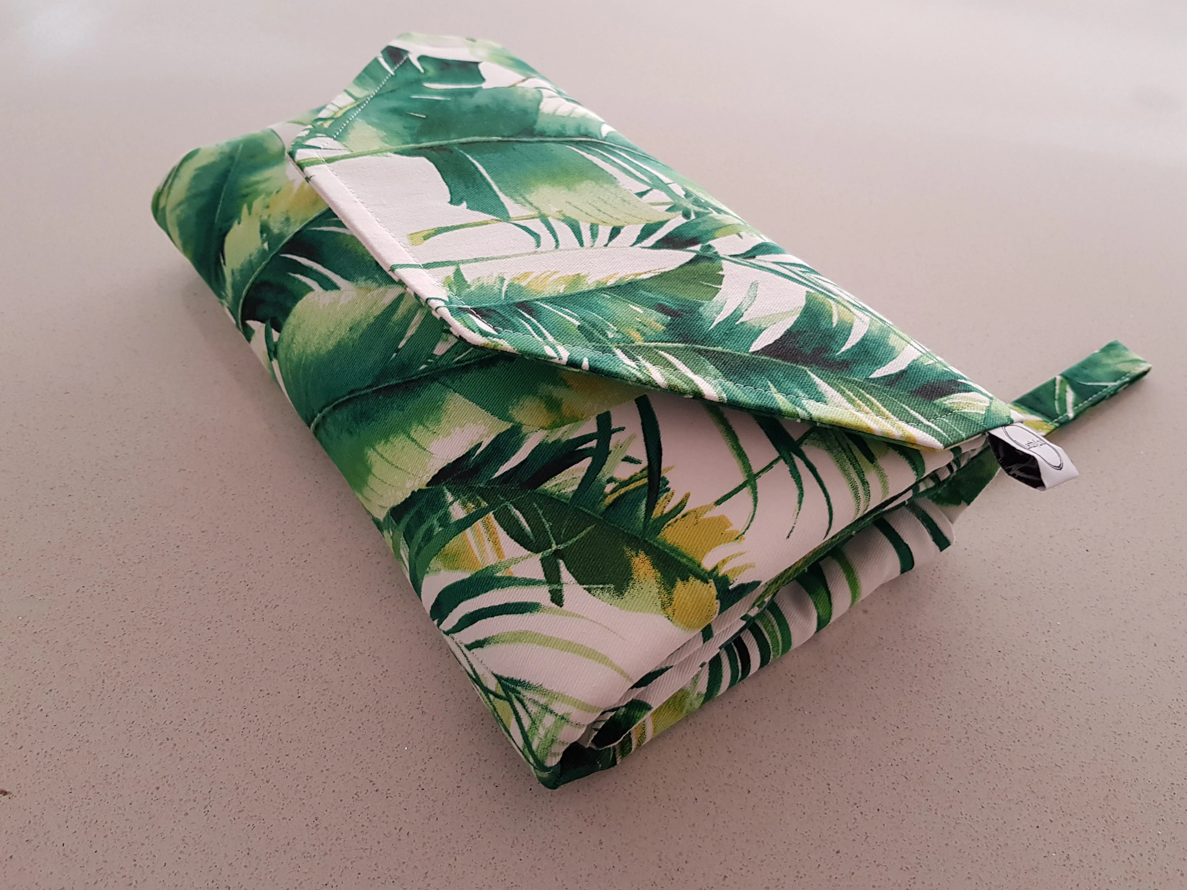 Green palm leaves Nappy change mat clutch (Pre Order - Dispatches 10 - 12 days)