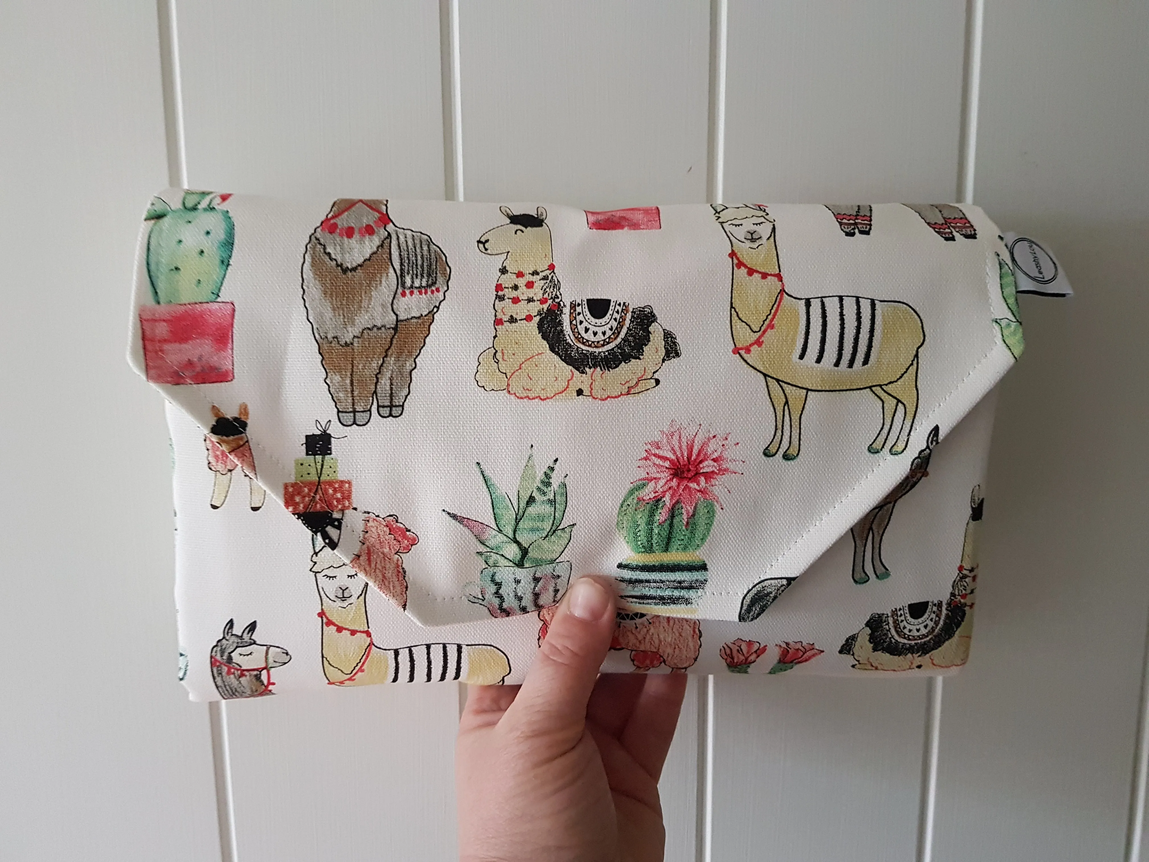 Happy Llamas Nappy change mat clutch with wipes pocket (Pre order - Dispatches in 10 - 12 days)